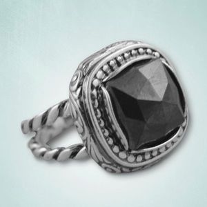 Opulenza Sterling .925 solid silver hematite ring.  Size 8